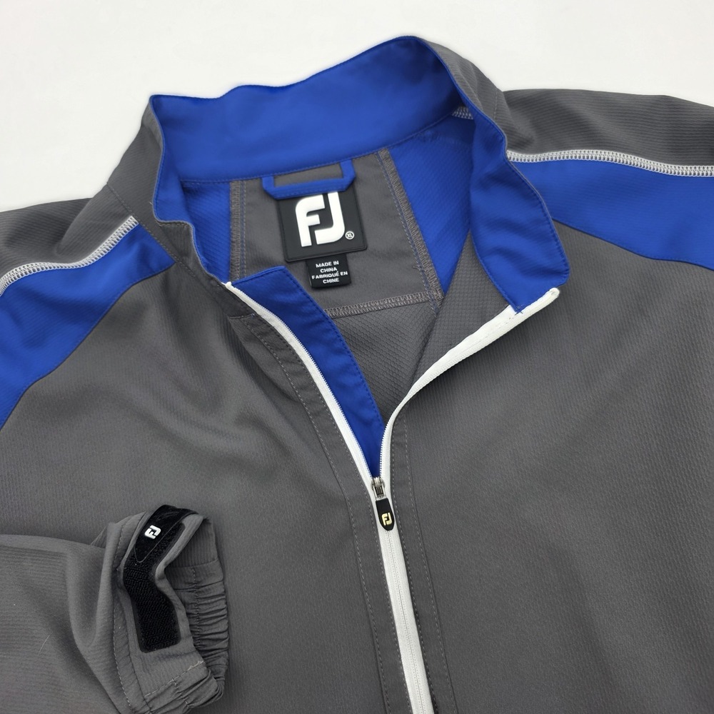 FootJoy Mens 1/2 Zip Pullover XL Gray Blue Sport Wind Shirt Long Sleeve FJ Golf